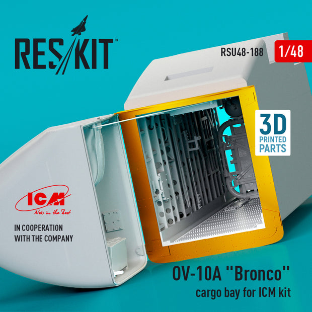 OV-10A Bronco cargo bay for ICM kit (3D Printed) Scale 1:48 ResKit RSU48-0188 for Aircraft Model Kit