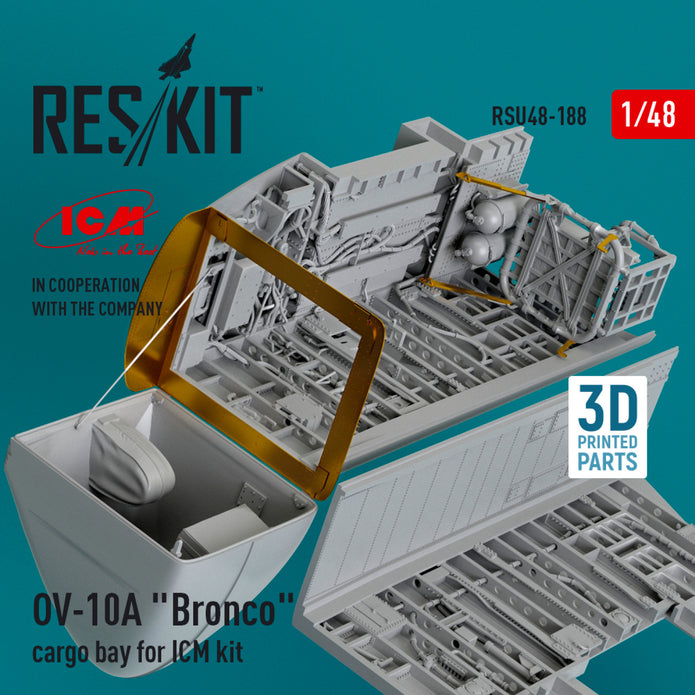 OV-10A Bronco cargo bay for ICM kit (3D Printed) Scale 1:48 ResKit RSU48-0188 for Aircraft Model Kit