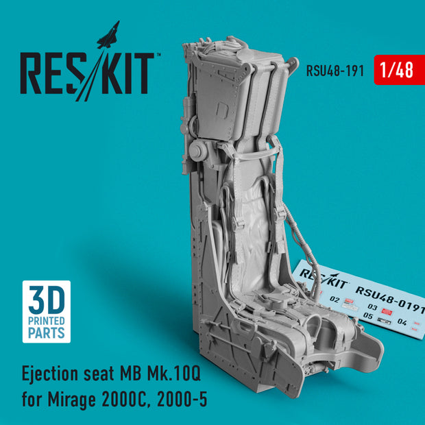 Ejection Seat MB Mk,10Q for Dassault Mirage 2000C, 2000-5 (3D printing) Scale 1:48 ResKit RSU48-0191 for Aircraft Model Kit