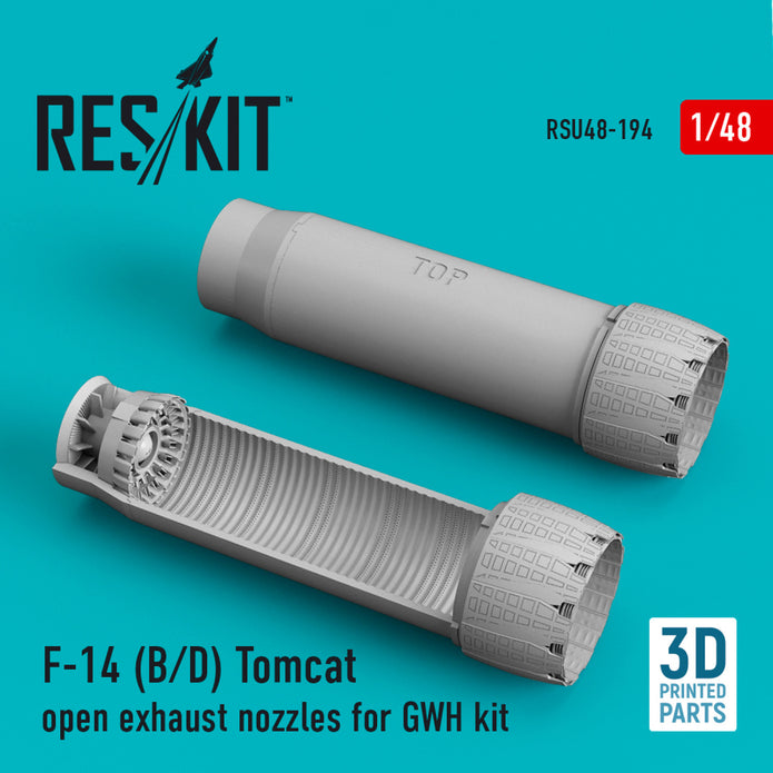 Grumman F-14 (B,D) TOMCAT OPEN Exhaust Nozzles FOR GWH KIT (3D PRINTING)
 Scale 1:48 ResKit RSU48-0194 for Aircraft Model Kit