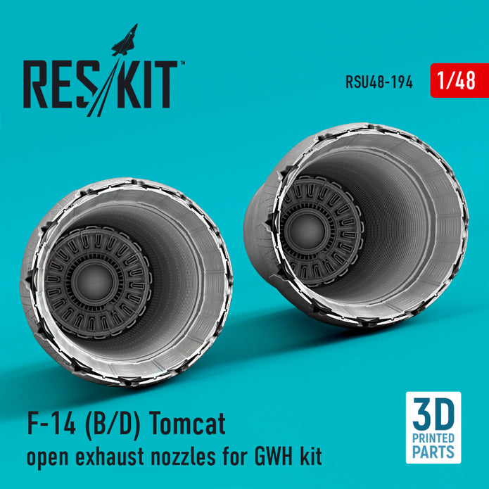 Grumman F-14 (B,D) TOMCAT OPEN Exhaust Nozzles FOR GWH KIT (3D PRINTING)
 Scale 1:48 ResKit RSU48-0194 for Aircraft Model Kit