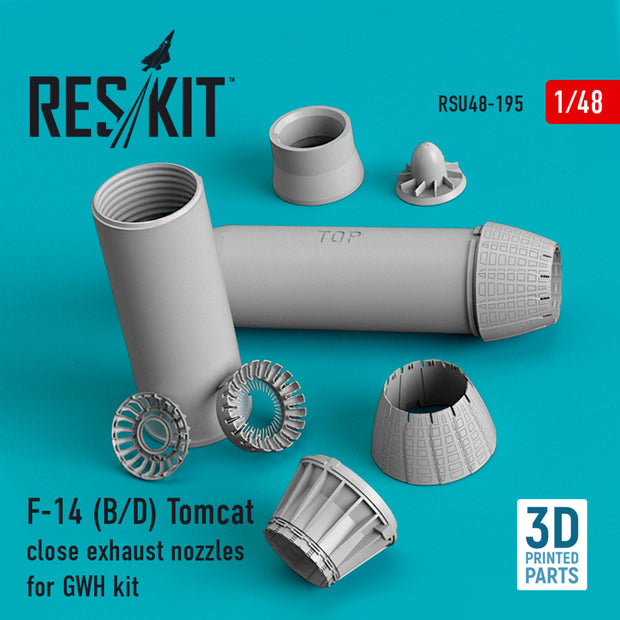 Grumman F-14 (B,D) TOMCAT CLOSE Exhaust Nozzles FOR GWH KIT (3D PRINTING)
 Scale 1:48 ResKit RSU48-0195 for Aircraft Model Kit