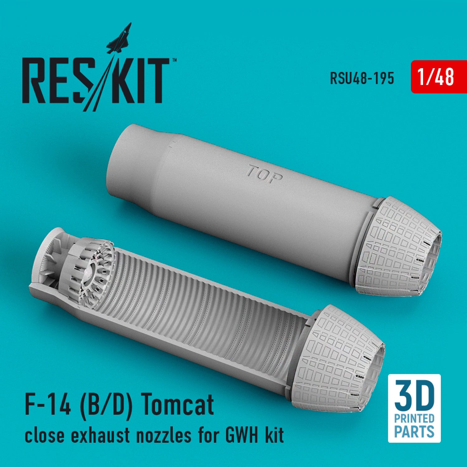Grumman F-14 (B,D) TOMCAT CLOSE Exhaust Nozzles FOR GWH KIT (3D PRINTING)
 Scale 1:48 ResKit RSU48-0195 for Aircraft Model Kit