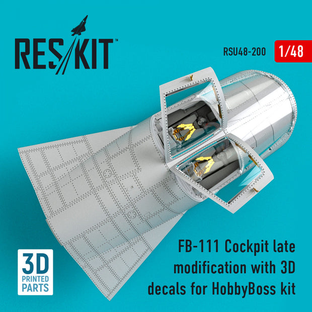 FB-111 Cockpit late modification with 3D Decals for HobbyBoss kit Scale 1:48 ResKit RSU48-0200 for Aircraft Model Kit
