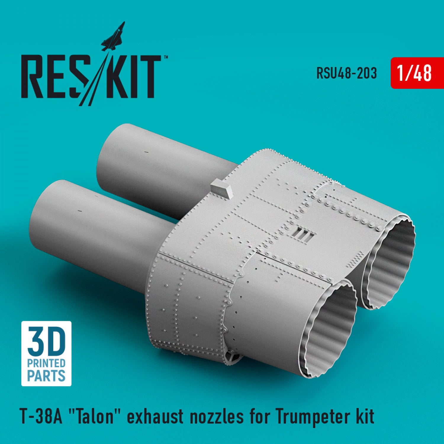 Northrop T-38A Talon Exhaust Nozzles for Trumpeter kit (3D Printed) Scale 1:48 ResKit RSU48-0203 for Aircraft Model Kit