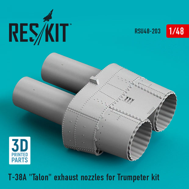 Northrop T-38A Talon Exhaust Nozzles for Trumpeter kit (3D Printed) Scale 1:48 ResKit RSU48-0203 for Aircraft Model Kit