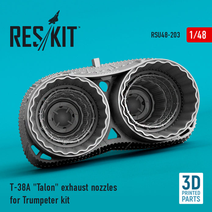 Northrop T-38A Talon Exhaust Nozzles for Trumpeter kit (3D Printed) Scale 1:48 ResKit RSU48-0203 for Aircraft Model Kit