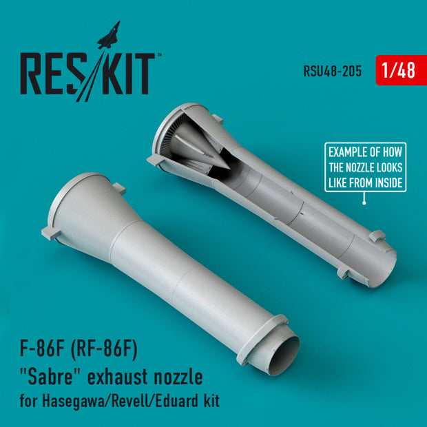 North American F-86F (RF-86F) Sabre Exhaust Nozzles for Hasegawa/Revell/Eduard kit Scale 1:48 ResKit RSU48-0205 for Aircraft Model Kit