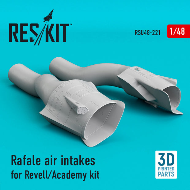 Dassault Rafale Air Intakes for Revell/Academy kit (3D Printing) Scale 1:48 ResKit RSU48-0221 for Aircraft Model Kit