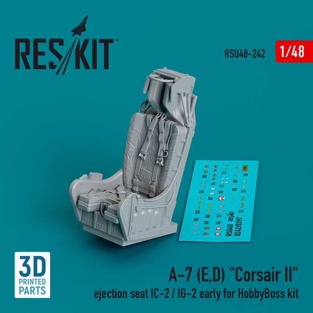 LTV A-7 (E,D) Corsair II Ejection Seat IC-2 / IG-2 early for HobbyBoss kit (3D Printed) Scale 1:48 ResKit RSU48-0242 for Aircraft Model Kit
