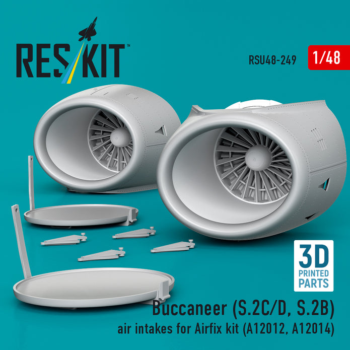 Buccaneer (S.2C/D, S.2B) air intakes for Airfix kit (A12012, A12014) (3D Printed) Scale 1:48 ResKit RSU48-0249