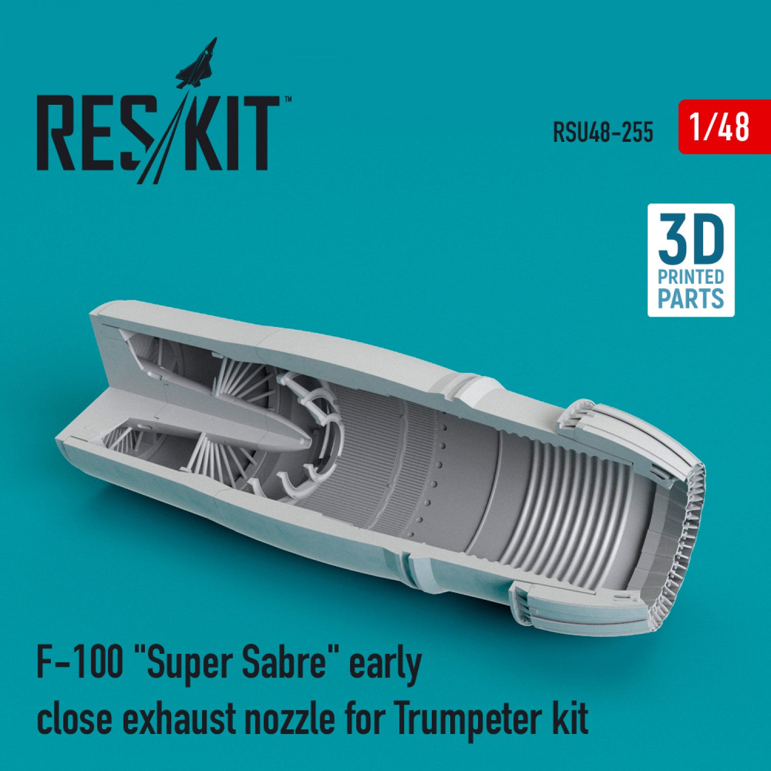 North American F-100 Super Sabre early close Exhaust Nozzle for Trumpeter kit Scale 1:48 ResKit RSU48-0255 for Aircraft Model Kit