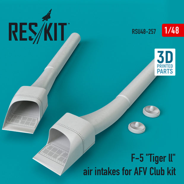 Northrop F-5 Tiger ll Air Intakes for AFV Club kit (3D Printing) Scale 1:48 ResKit RSU48-0257 for Aircraft Model Kit