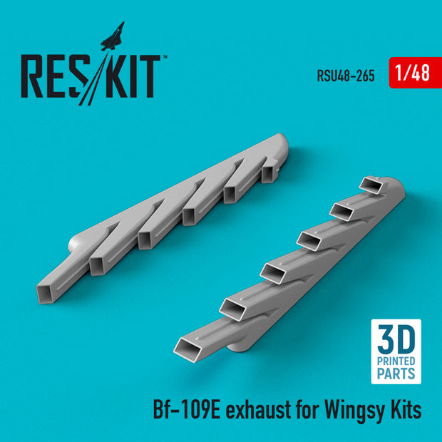 Messerschmitt Bf.109E Exhaust for Wingsy Kits (3D Printing) Scale 1:48 ResKit RSU48-0265 for Aircraft Model Kit