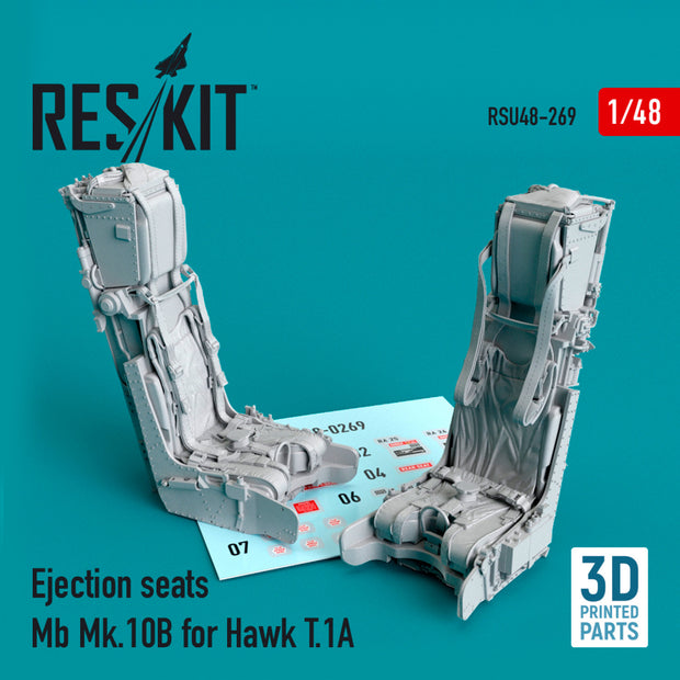 Ejection Seats Mb Mk.10B for Hawk T.1A (3D Printing) Scale 1:48 ResKit RSU48-0269 for Aircraft Model Kit