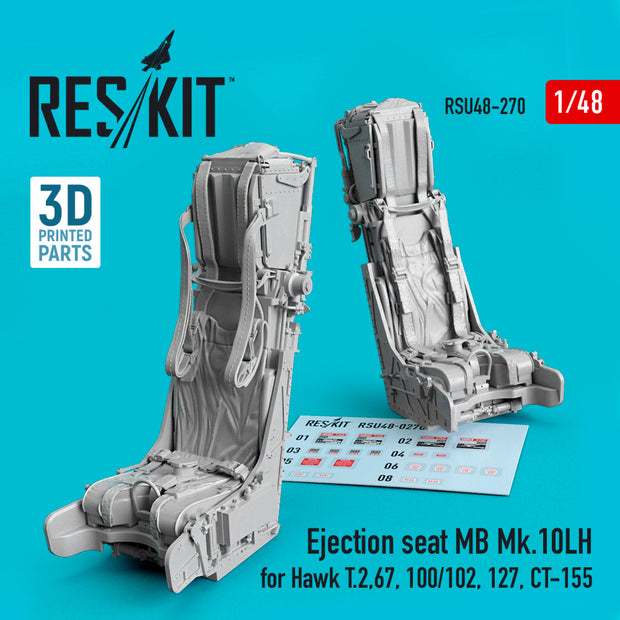 Ejection Seat MB Mk.10LH for Hawk T.2,67,100/102,127,CT-155 (3D printing) Scale 1:48 ResKit RSU48-0270 for Aircraft Model Kit