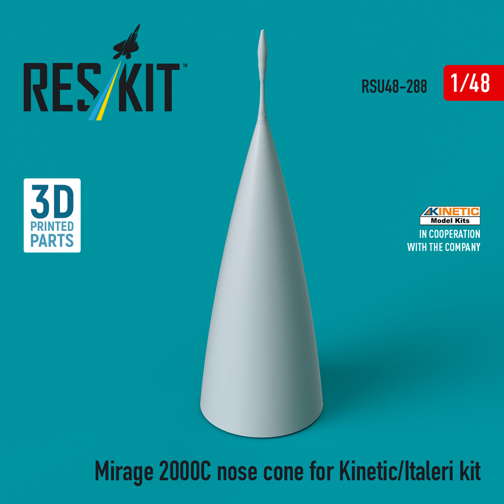 Mirage 2000C nose cone for Kinetic/Italeri kit (3D Printed) Scale 1:48 ResKit RSU48-0288
