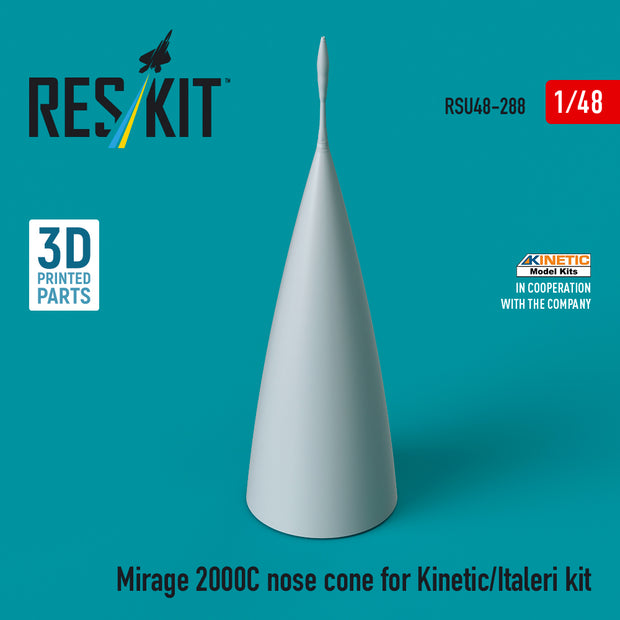 Mirage 2000C nose cone for Kinetic/Italeri kit (3D Printed) Scale 1:48 ResKit RSU48-0288
