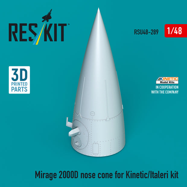 Mirage 2000D nose cone for Kinetic/Italeri kit (3D Printed) Scale 1:48 ResKit RSU48-0289