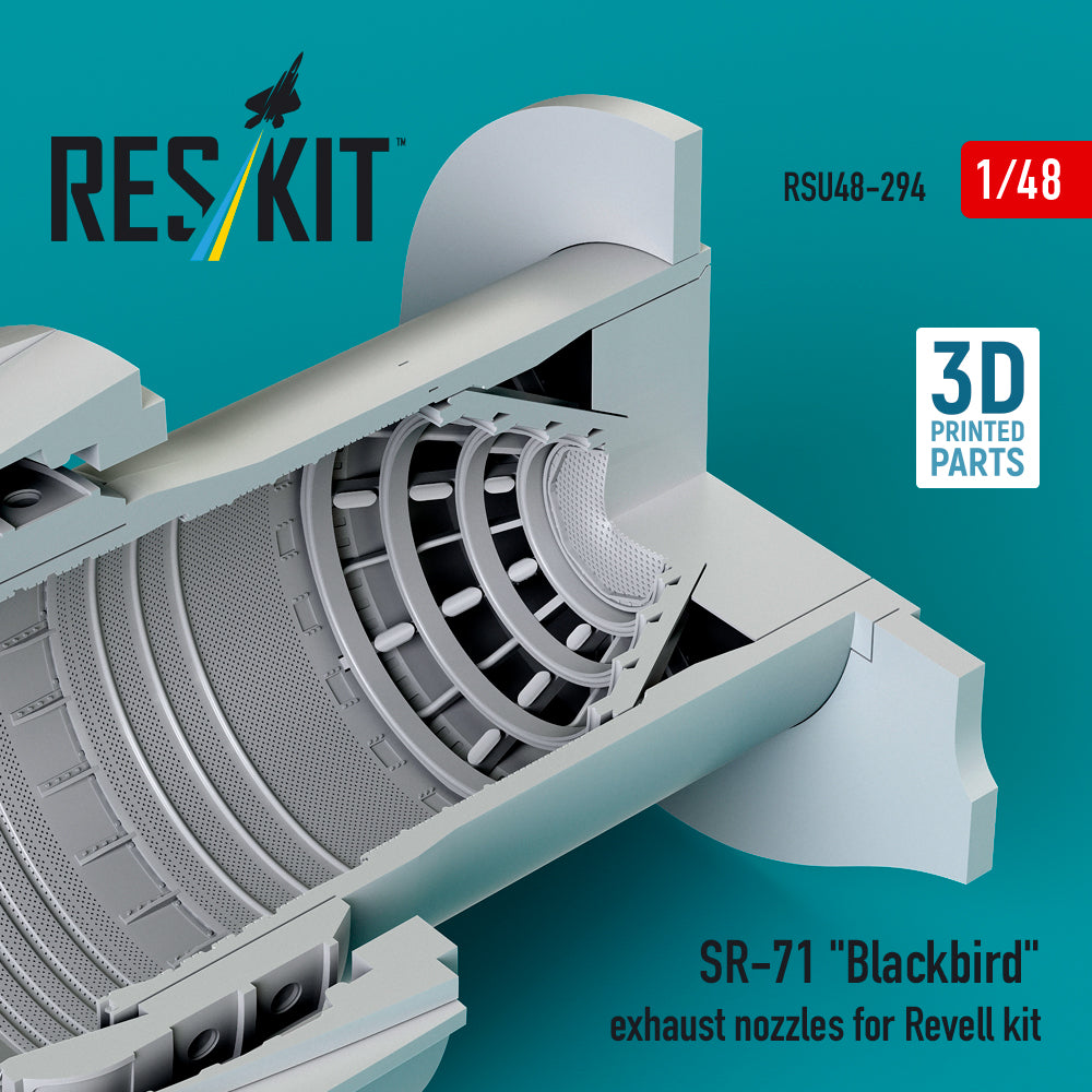 Lockheed SR-71 Blackbird Exhaust Nozzles for Revell kit (3D Printed) Scale 1:48 ResKit RSU48-0294 for Aircraft Model Kit
