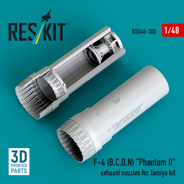McDonnell Douglas F-4 (B, C, D, N) Phantom II Exhaust Nozzles for Tamiya kit (3D Printed) Scale 1:48 ResKit RSU48-0300 for Aircraft Model Kit