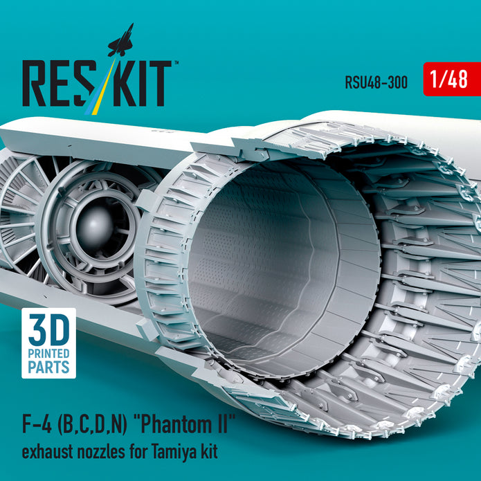 McDonnell Douglas F-4 (B, C, D, N) Phantom II Exhaust Nozzles for Tamiya kit (3D Printed) Scale 1:48 ResKit RSU48-0300 for Aircraft Model Kit
