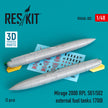 Dassault Mirage 2000 RPL 501/502 External Fuel Tanks 1700lt (2 pcs) (3D Printing) Scale 1:48 ResKit RSU48-0302 for Aircraft Model Kit