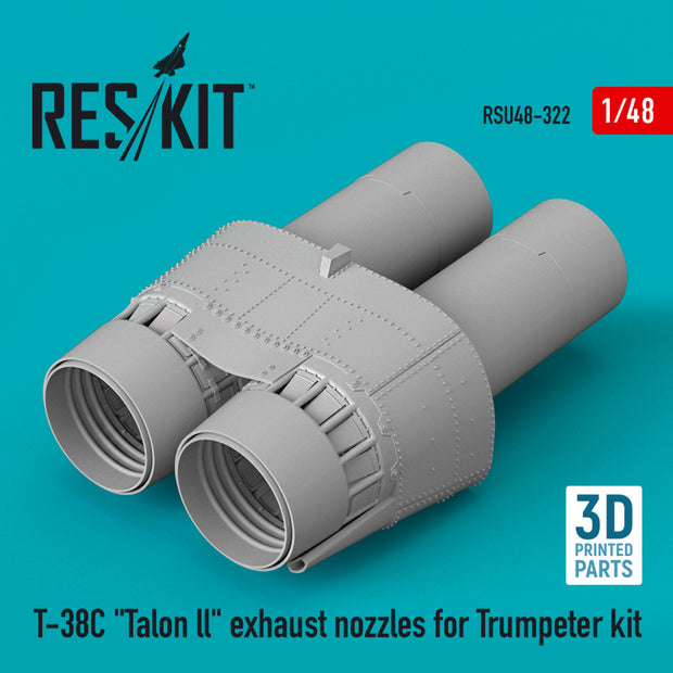 Northrop T-38C Talon ll Exhaust Nozzles for Trumpeter kit (3D Printed) Scale 1:48 ResKit RSU48-0322 for Aircraft Model Kit