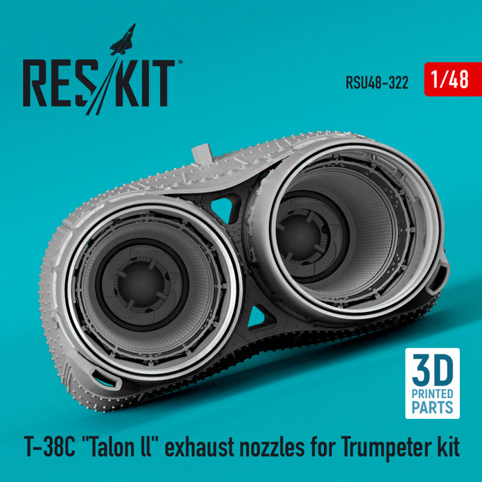 Northrop T-38C Talon ll Exhaust Nozzles for Trumpeter kit (3D Printed) Scale 1:48 ResKit RSU48-0322 for Aircraft Model Kit
