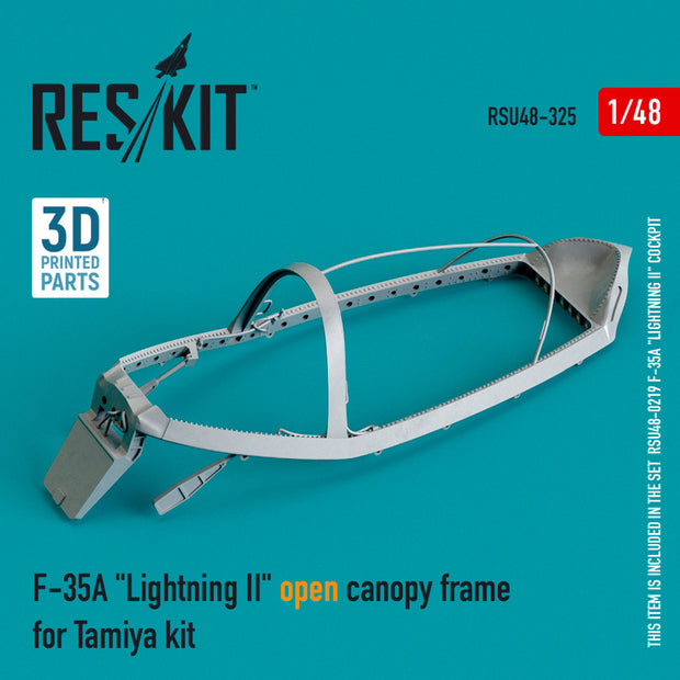 Lockheed Martin F-35A Lightning II open Canopy frame for Tamiya kit (3D Printing) Scale 1:48 ResKit RSU48-0325 for Aircraft Model Kit