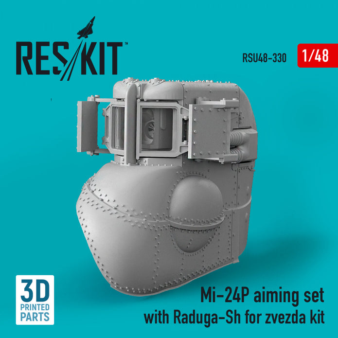 Mil Mi-24P aiming set with Raduga-Sh for zvezda kit (3D Printed) Scale 1:48 ResKit RSU48-0330 for Helicopters Model Kit
