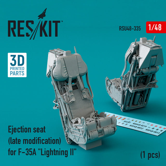 Ejection Seat (late modification) for Lockheed Martin F-35A Lightning II (3D Printing) Scale 1:48 ResKit RSU48-0335 for Aircraft Model Kit