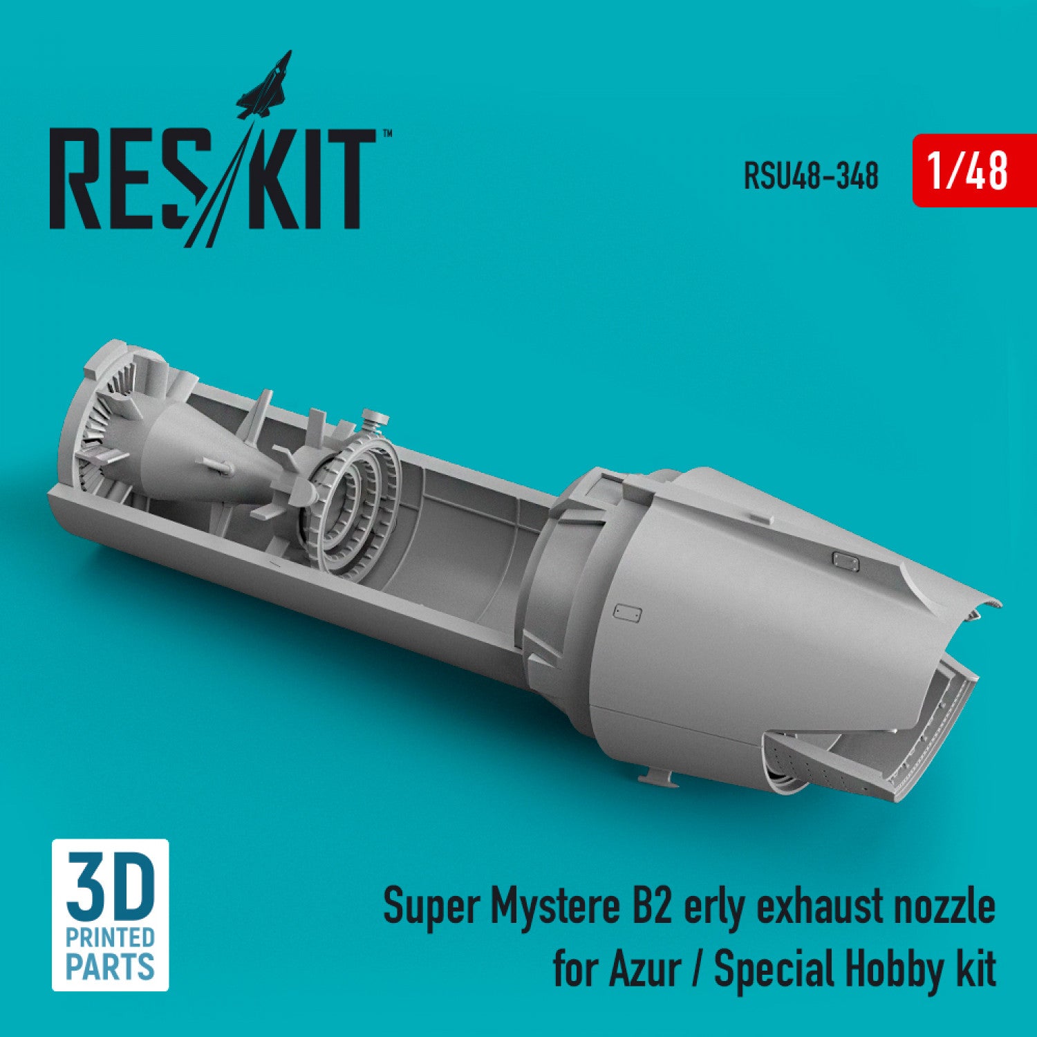 Dassault Super Mystere B2 erly Exhaust Nozzle for Azur / Special Hobby kit (3D Printed) Scale 1:48 ResKit RSU48-0348 for Aircraft Model Kit
