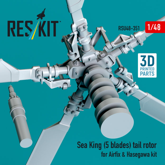 Sikorsky Sea King (5 blades) Tail Rotor for Airfix & Hasegawa kit (3D printed) Scale 1:48 ResKit RSU48-0351 for Helicopters Model Kit