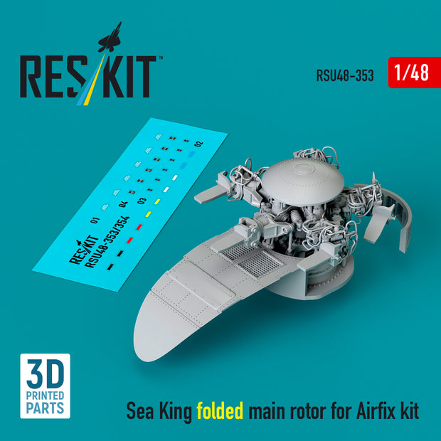 Sikorsky Sea King folded Main Rotor for Airfix kit (3D Printed) Scale 1:48 ResKit RSU48-0353 for Helicopters Model Kit