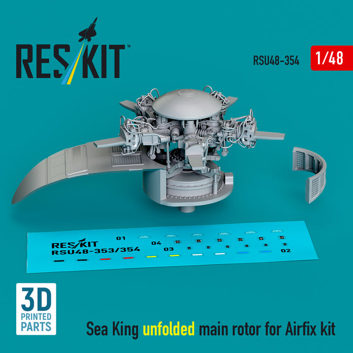 Sikorsky Sea King unfolded Main Rotor for Airfix kit (3D Printed) Scale 1:48 ResKit RSU48-0354 for Helicopters Model Kit