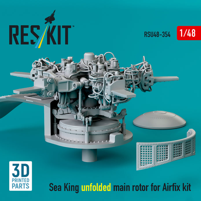Sikorsky Sea King unfolded Main Rotor for Airfix kit (3D Printed) Scale 1:48 ResKit RSU48-0354 for Helicopters Model Kit