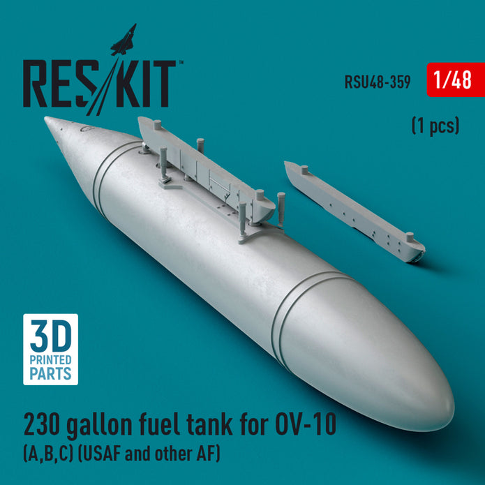 230 Gallon Centerline Fuel Tank for OV-10 (A,B,C) (USAF and other AF) (1 pcs) (3D Printed) Scale 1:48 ResKit RSU48-0359 for Aircraft Model Kit