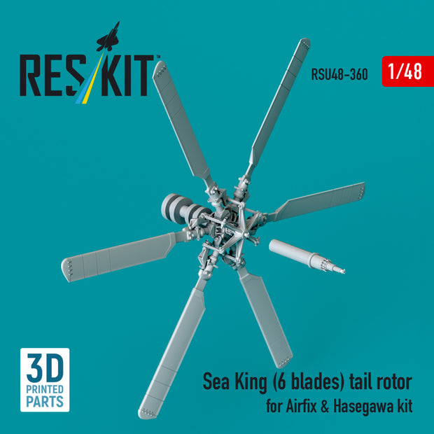 Sikorsky Sea King (6 blades) Tail Rotor for Airfix & Hasegawa kit (3D printed) Scale 1:48 ResKit RSU48-0360 for Helicopters Model Kit