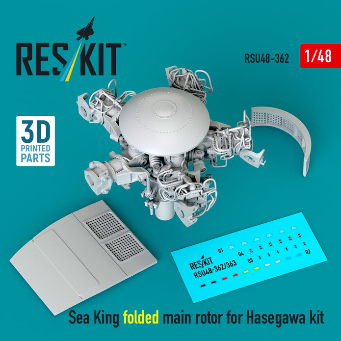 Sea King folded main rotor for Hasegawa kit (3D Printed) Scale 1:48 ResKit RSU48-0362