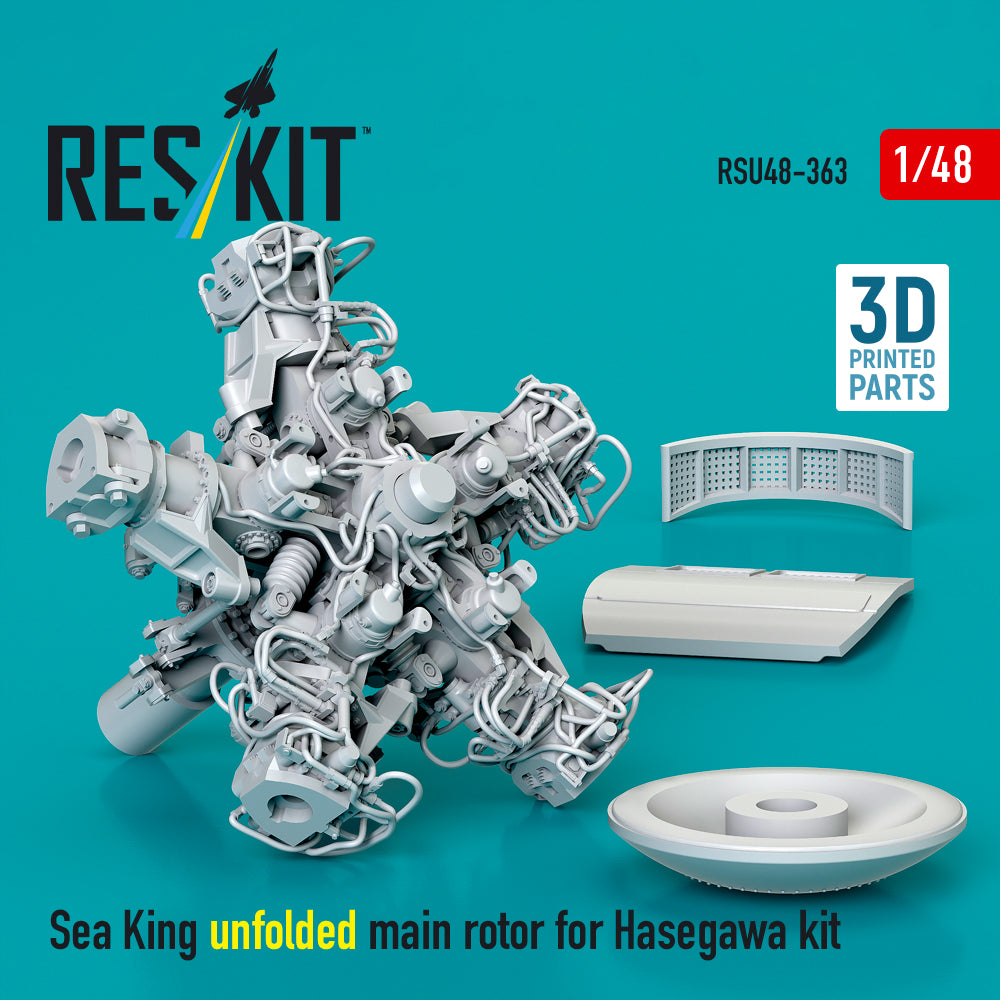 Sea King unfolded main rotor for Hasegawa kit (3D Printed) Scale 1:48 ResKit RSU48-0363