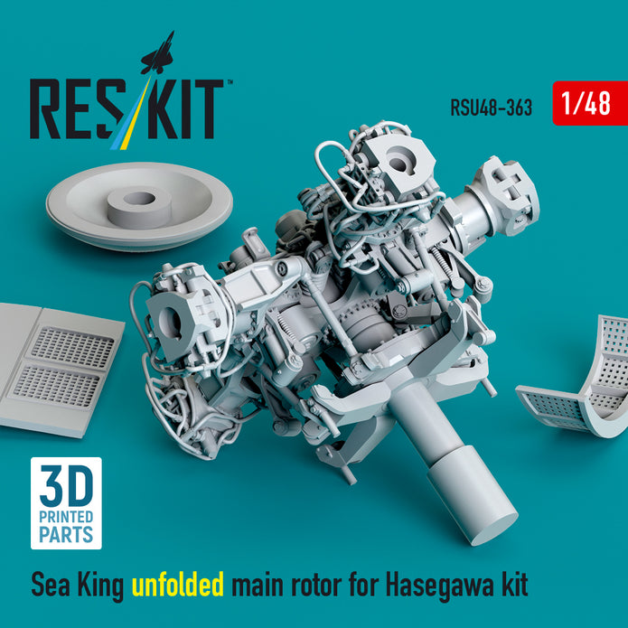 Sea King unfolded main rotor for Hasegawa kit (3D Printed) Scale 1:48 ResKit RSU48-0363