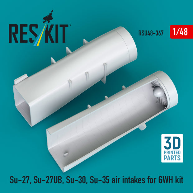 Su-27, Su-27UB,30,35 air intakes for GWH kit (3D Printed) Scale 1:48 ResKit RSU48-0367