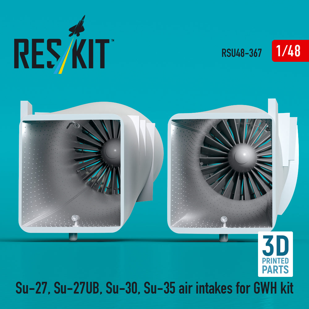 Su-27, Su-27UB,30,35 air intakes for GWH kit (3D Printed) Scale 1:48 ResKit RSU48-0367