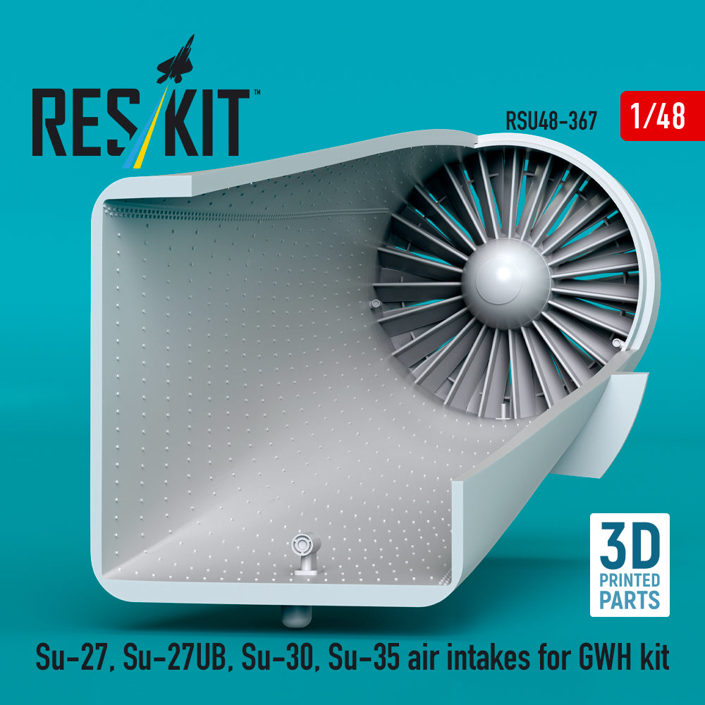 Su-27, Su-27UB,30,35 air intakes for GWH kit (3D Printed) Scale 1:48 ResKit RSU48-0367