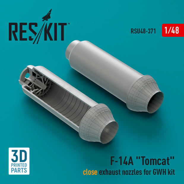 Grumman F-14A Tomcat close Exhaust Nozzles for GWH kit (3D Printed) Scale 1:48 ResKit RSU48-0371 for Aircraft Model Kit