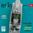 Dassault Mirage 2000B Cockpit (Basic edition with 3D Decals) for Kinetic kit (3D Printed) Scale 1:48 ResKit RSU48-0374 for Aircraft Model Kit