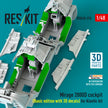 Mirage 2000D cockpit (Basic edition with 3D decals) for Kinetic kit (3D Printed) Scale 1:48 ResKit RSU48-0376