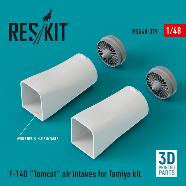 Grumman F-14D Tomcat Air Intakes for Tamiya kit (3D Printed) Scale 1:48 ResKit RSU48-0379 for Aircraft Model Kit