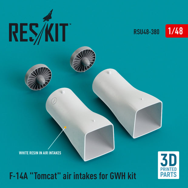 Grumman F-14A Tomcat Air Intakes for GWH kit (3D Printed) Scale 1:48 ResKit RSU48-0380 for Aircraft Model Kit